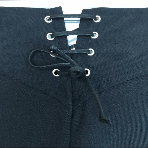 NWT V.I.Petites Vintage Black Dress Pants Y2K Style Size 10 Tie Up Detail - Picture 4 of 4